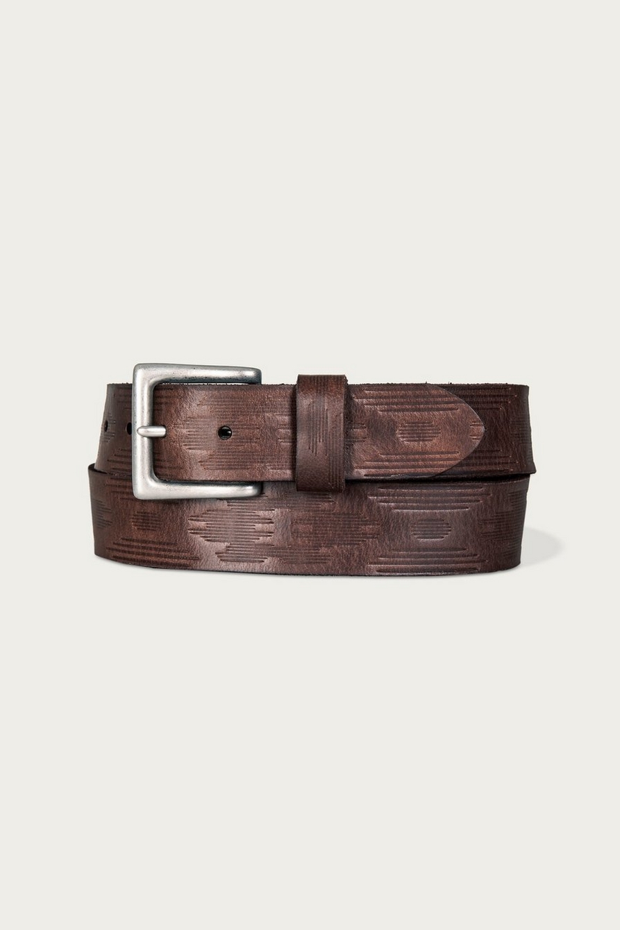 southwest embossed leather belt